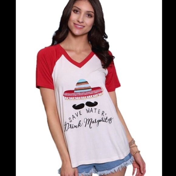 Judith March Tops - Judith March Save water drink margaritas short sleeve shirt